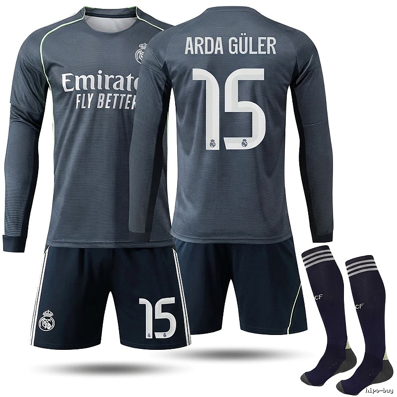 Real Madrid long-sleeved sports suit (gray)