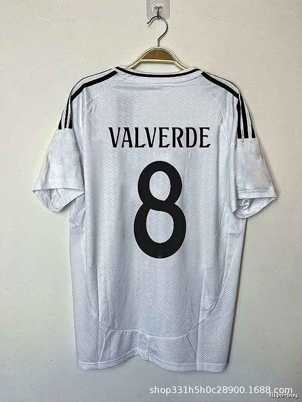 Real Madrid Streetwear Bellingham #5 soccer jersey White Real Madrid with Logo Accent