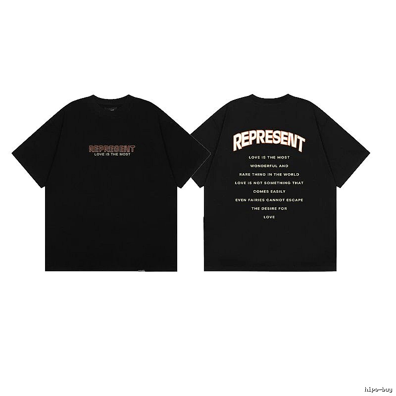 Represent Printed High Street Style Black Short-sleeve T-shirt