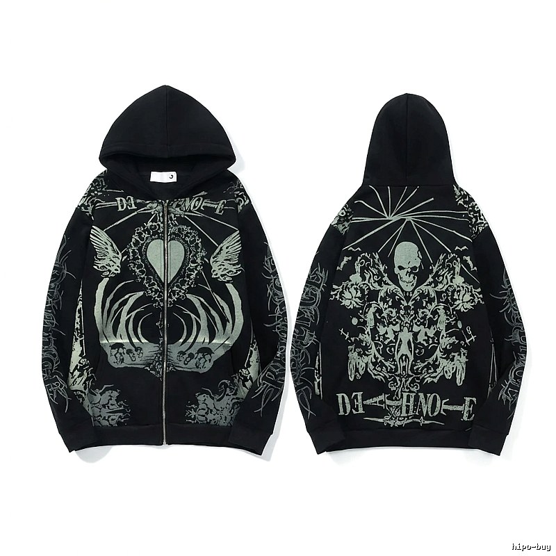 Revenge Dark Style Skull Print Hoodie