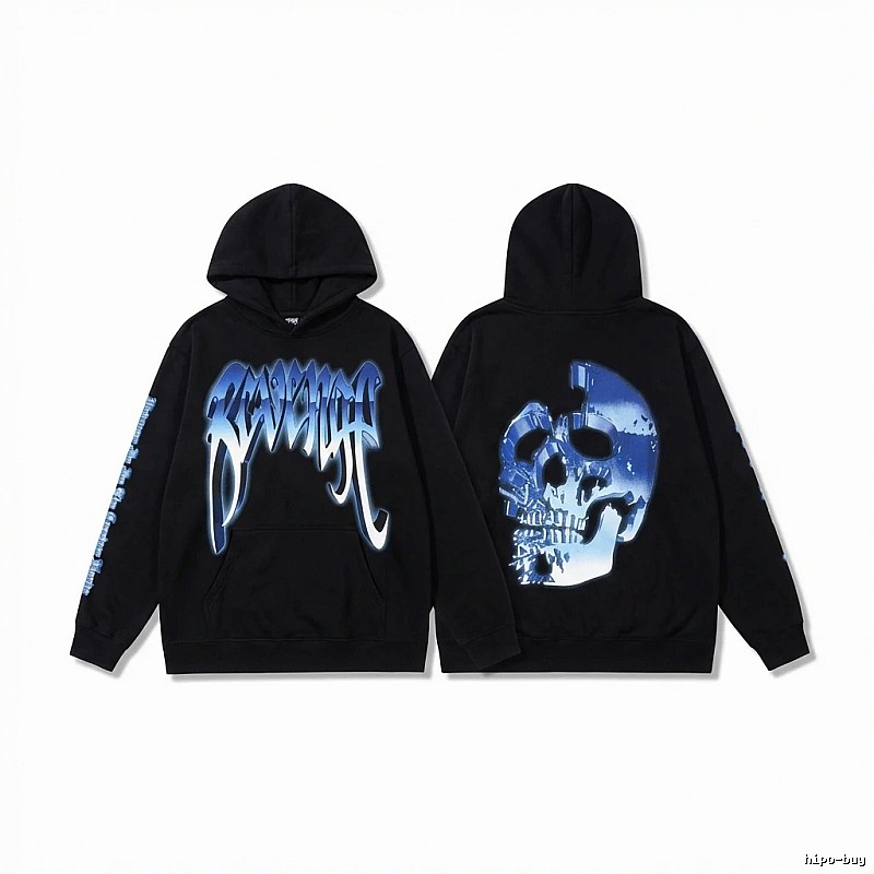 Revenge Skull Print Black Sweatshirt