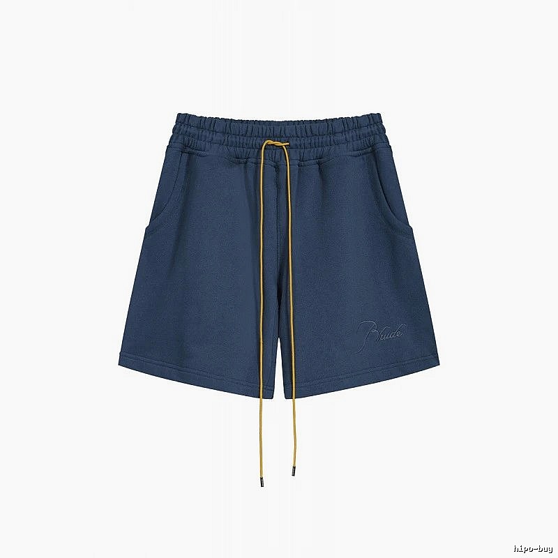 RHUDE minimalist style navy blue shorts