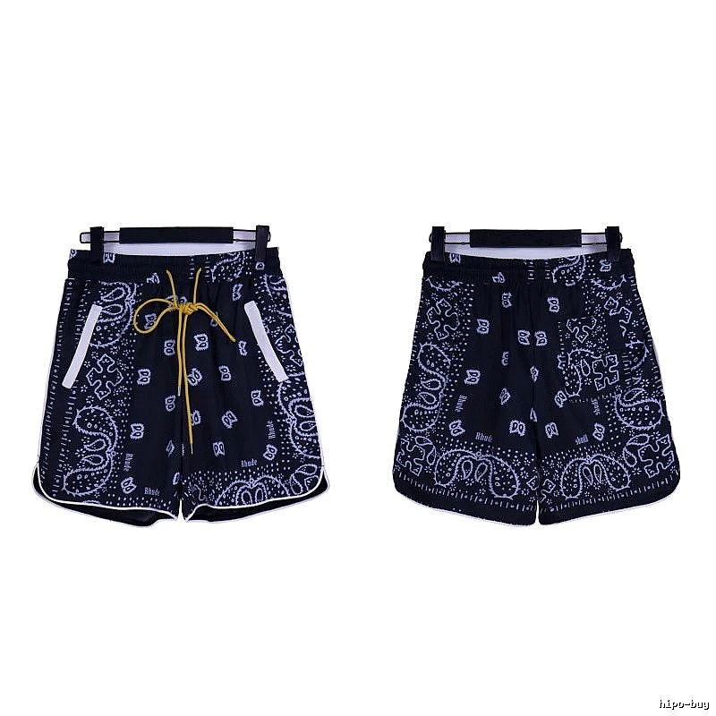 RHUDE retro-style black shorts