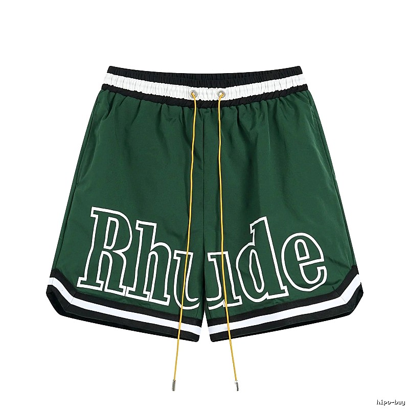 RHUDE sporty dark green shorts