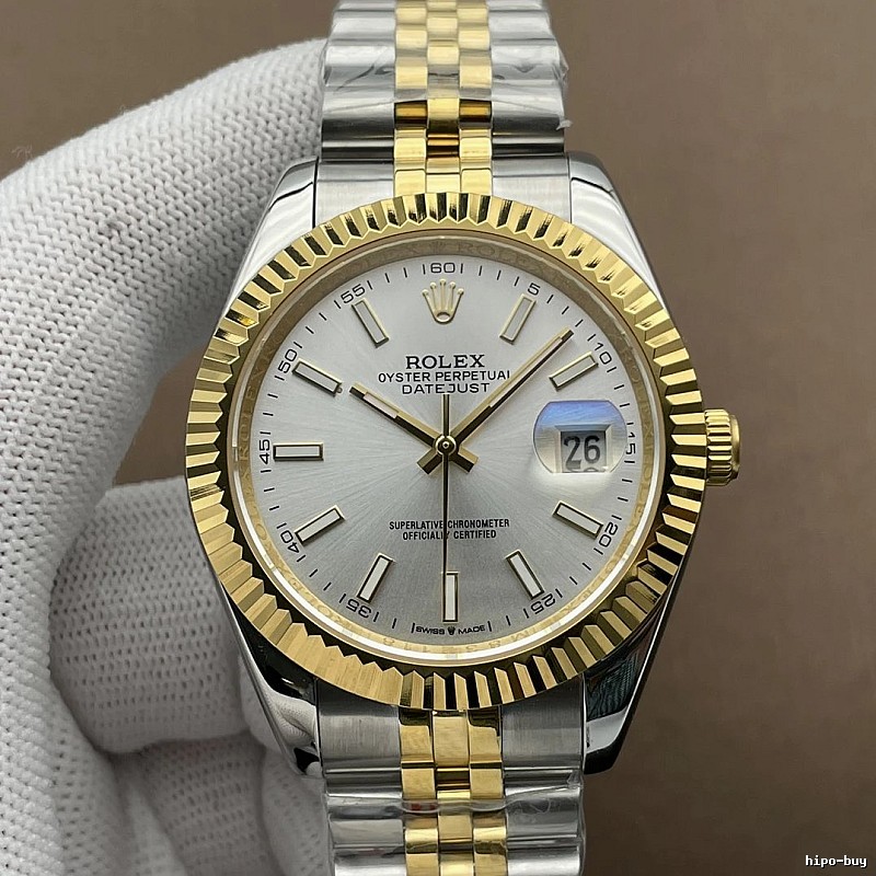 Rolex Watch with Two-tone Datejust-style Bracelet Watch Detail
