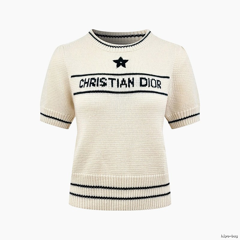 Short Sleeve Knit Sweater in Black by Dior