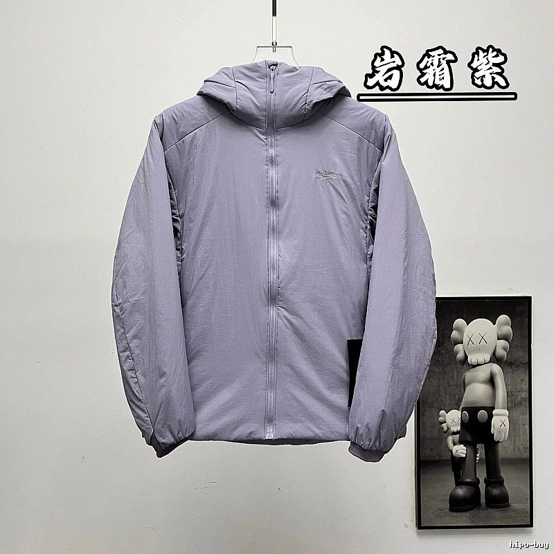 Soft Neutral Hood And Easy Zip Construction Arc'teryx Light Shell Jacket in Lavender Gray