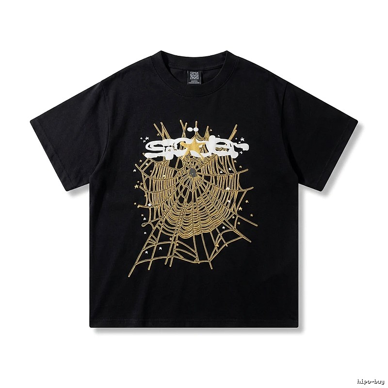 Sp5der Cobweb Print Black T-shirt