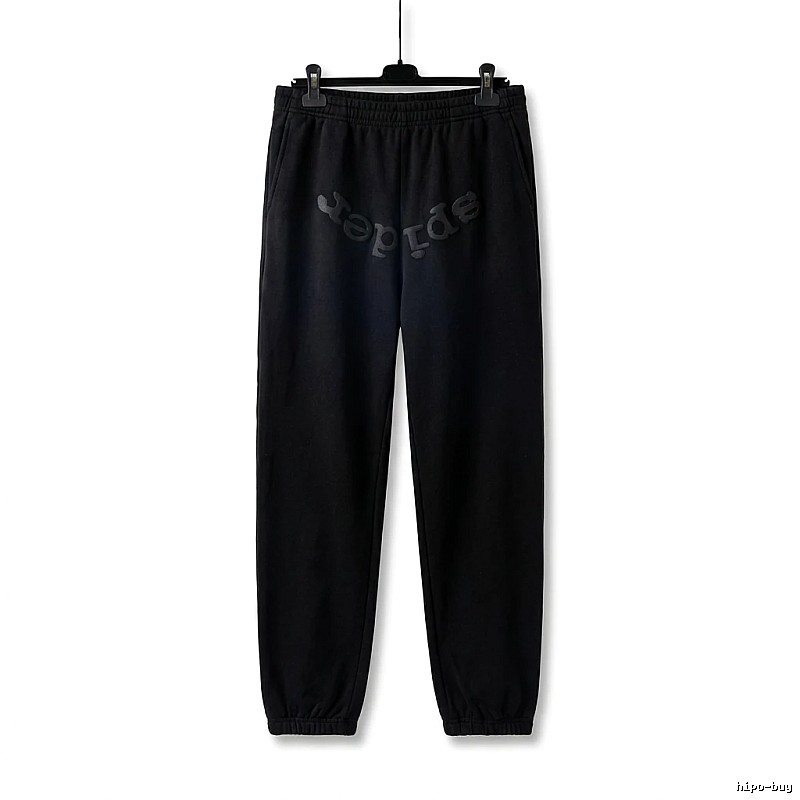 Sp5der Letter Trendy brand Black Sweatpants