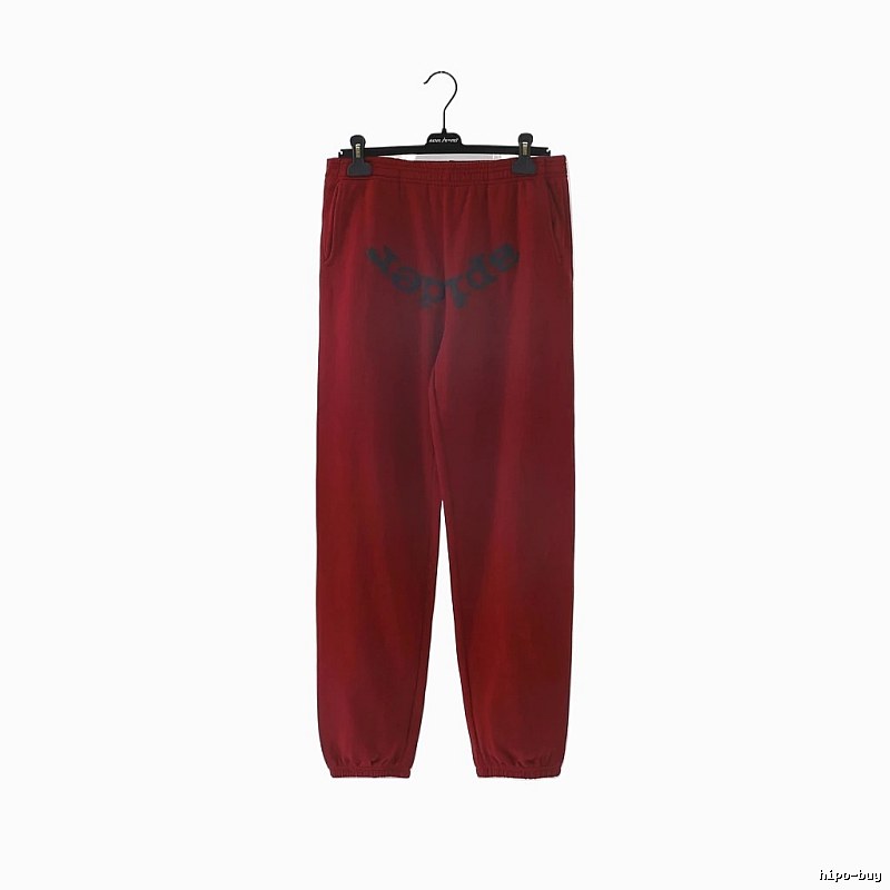 Sp5der Letter Trendy Style Red Pants