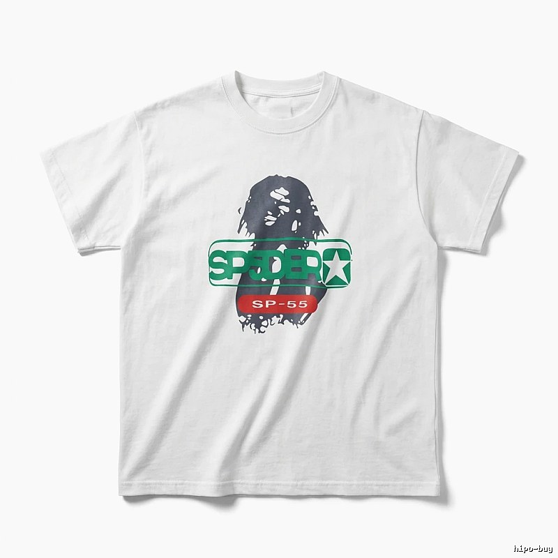 Sp5der Portrait Print Short-sleeved White T-shirt