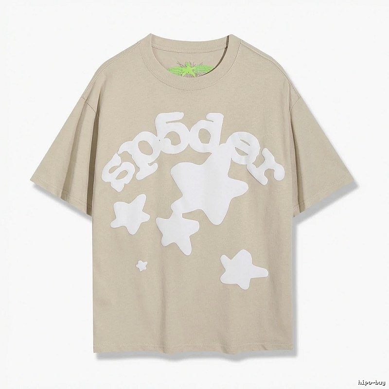 Sp5der Star Trendy Brand Khaki T-shirt