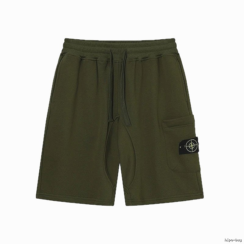 Stone Island Classic Functional Style Army Green Casual Shorts