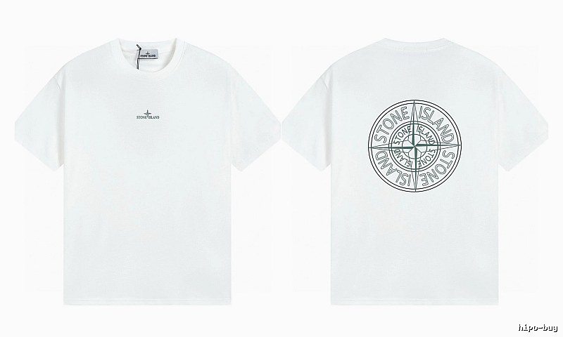 Stone Island Compass Series Street Style White T-Shirt