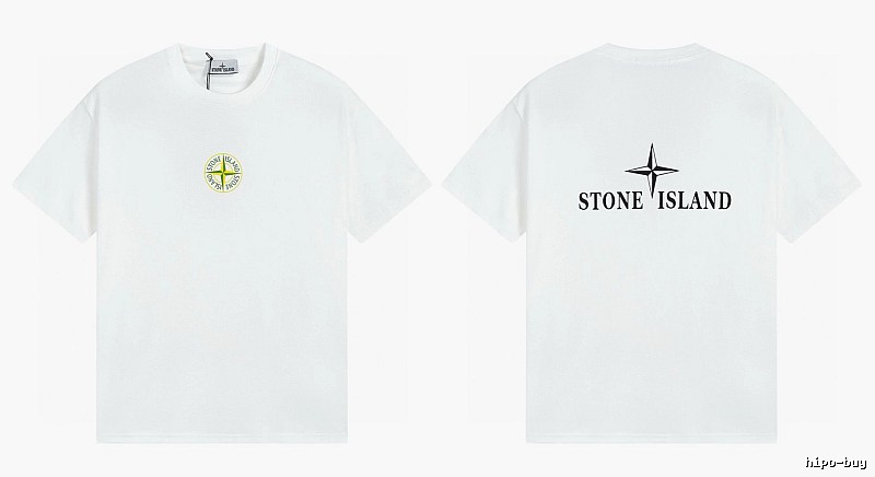 Stone Island Compass Series Street Style White T-Shirt