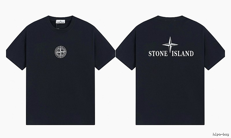 Stone Island Compass Street Style Black Short Sleeve T-shirt