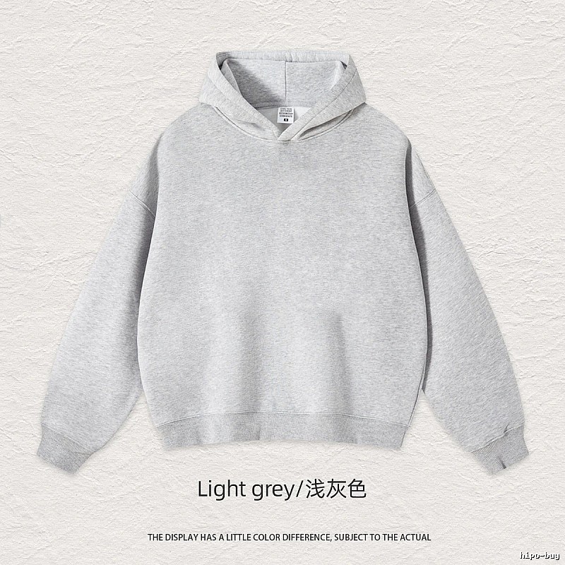 Streetwear Blank pullover hoodie Black Minimal A with Logo Accent