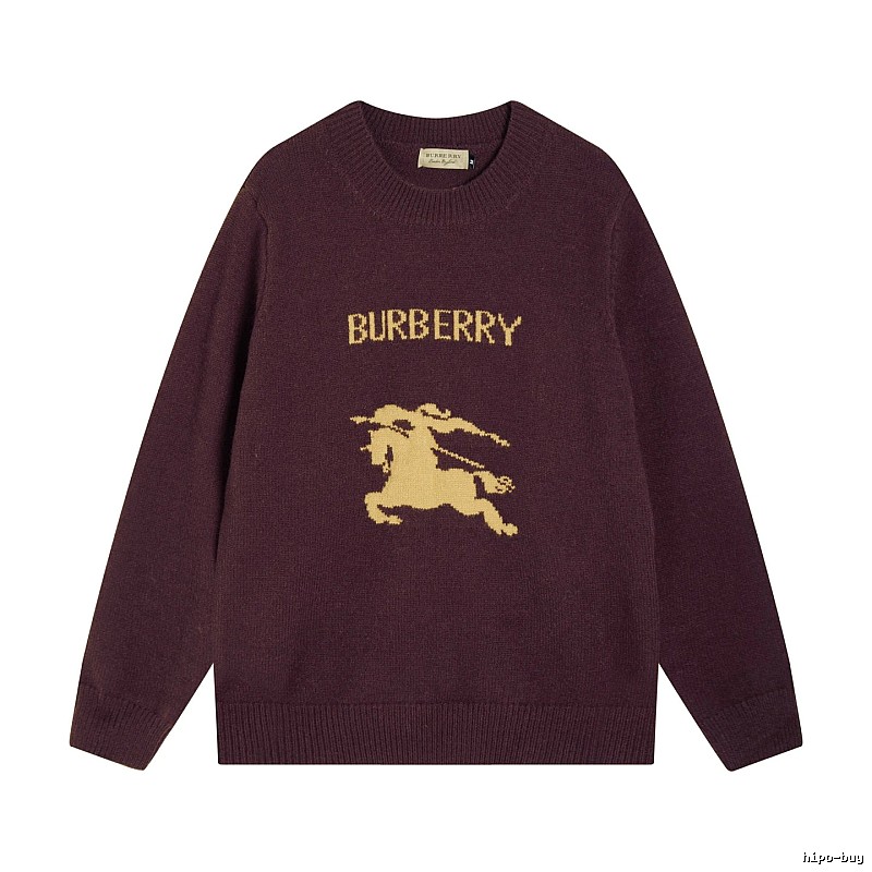 Streetwear Rotation Wool Knit Sweater by Burberry with Graphic Lettering