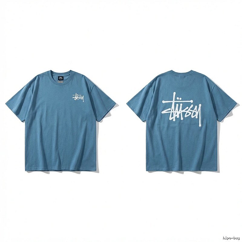 Stussy basic simple style blue T-shirt