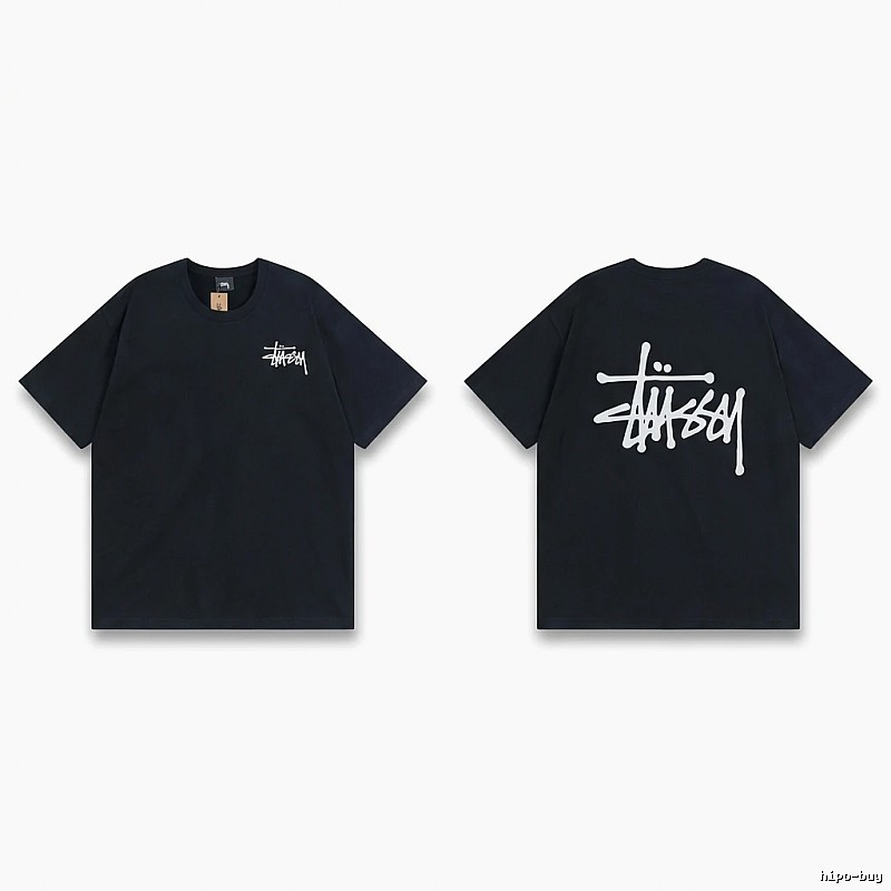 Stussy basic style simple black T-shirt