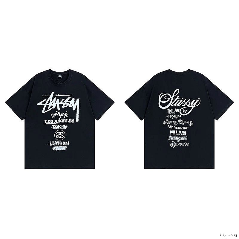 Stussy Black Spider Graphic T-Shirt Bold Graphic Logo