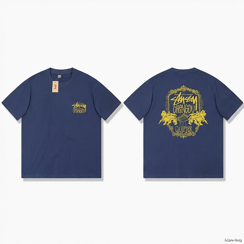 Stussy Chengdu Series Deep Blue Trendy T-shirt