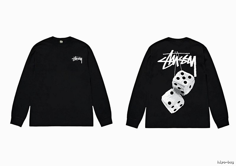Stussy dice print style black long-sleeve