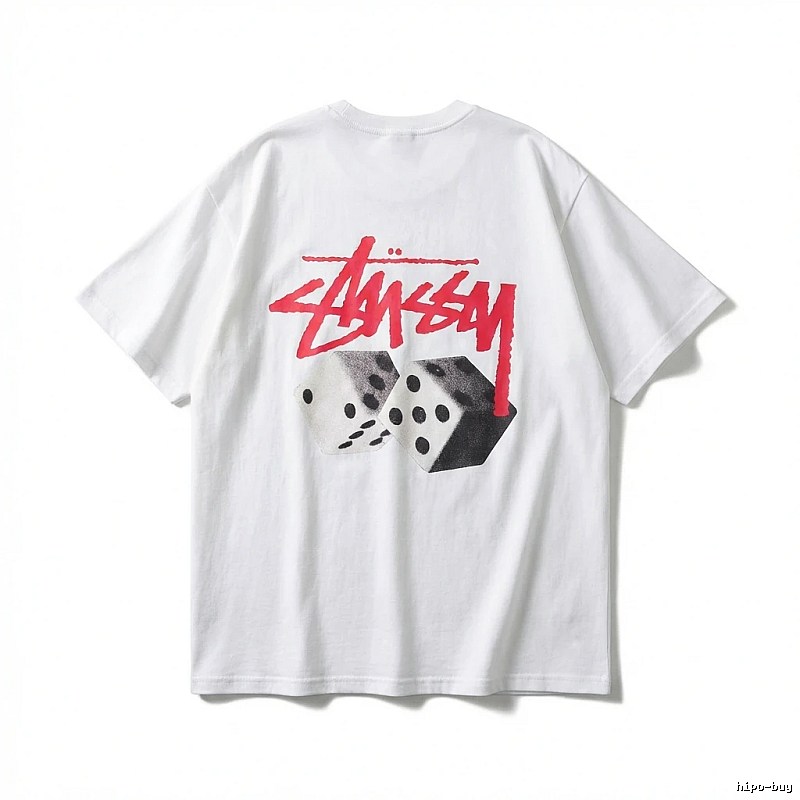 Stussy Dice Print Trendy Brand White T-shirt