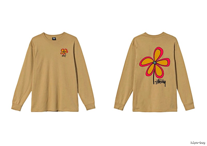 Stussy Floral Casual Khaki Long-Sleeve
