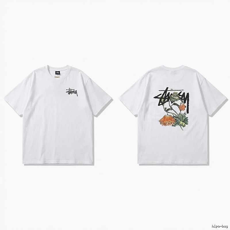 Stussy Floral Print White T-shirt