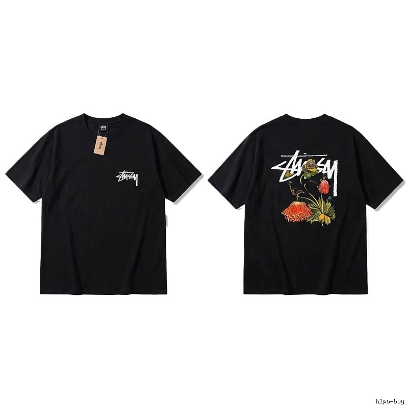 Stussy Floral Style Black T-shirt