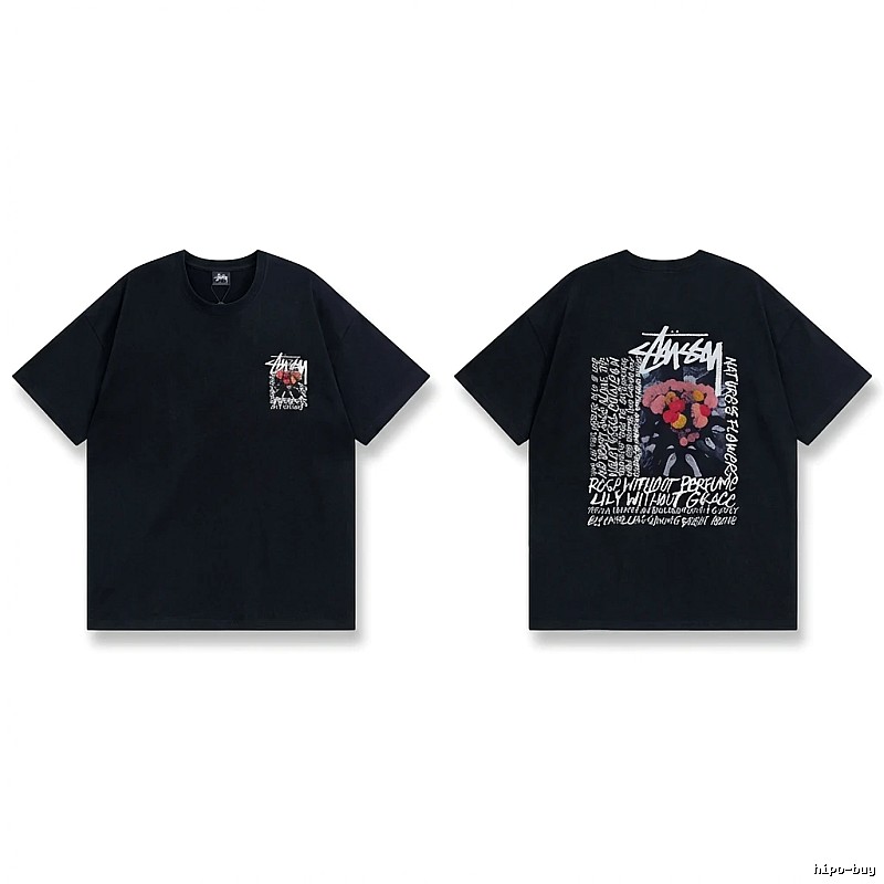 Stussy Floral Style Black T-shirt