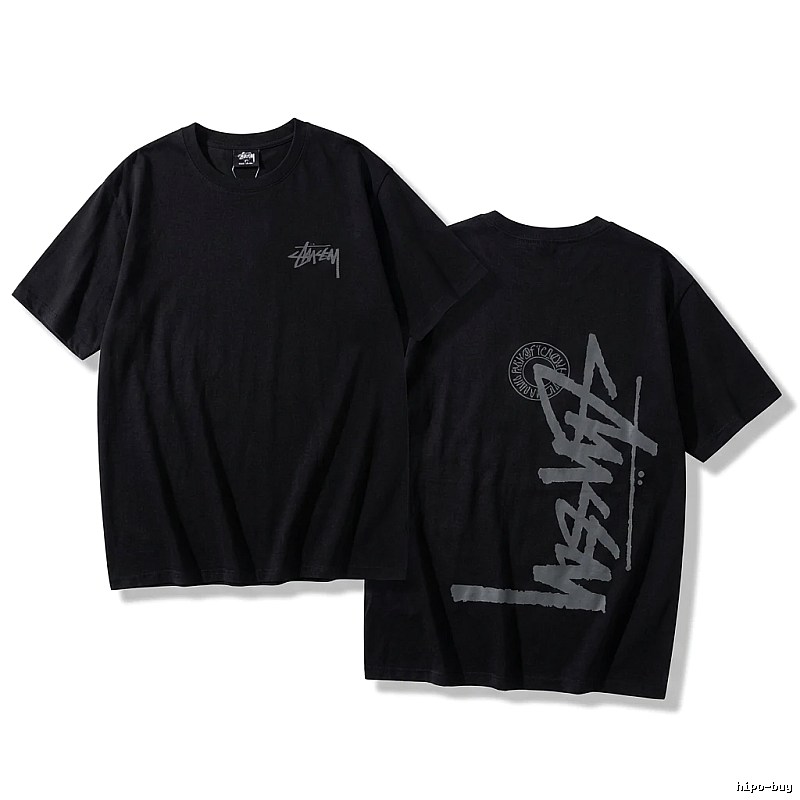 Stussy graffiti-style black T-shirt