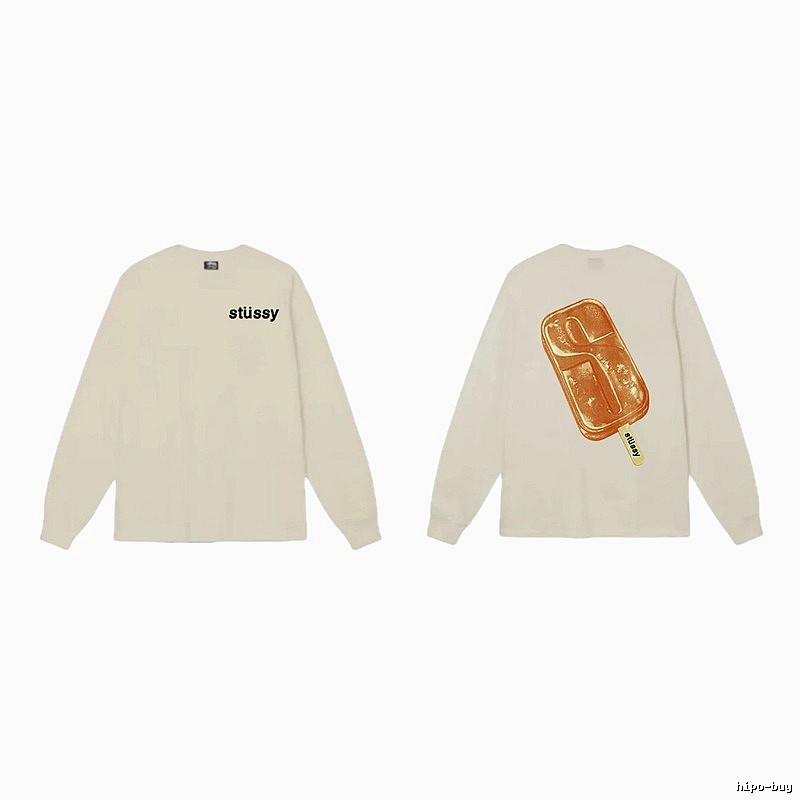 Stussy Ice Cream Style Off-White Long-Sleeve Shirt