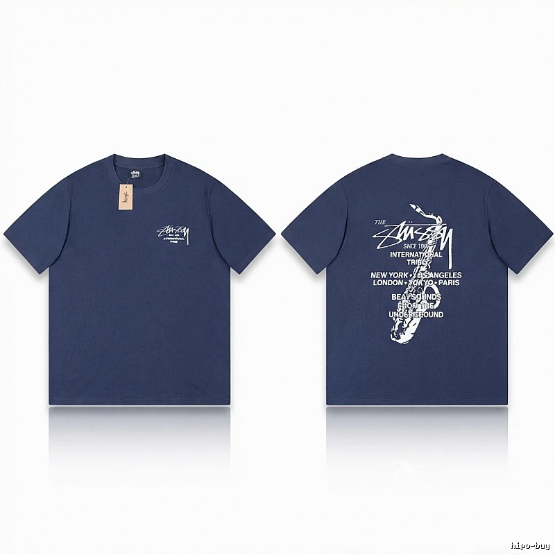 Stussy International Tribal Style Navy Blue T-shirt