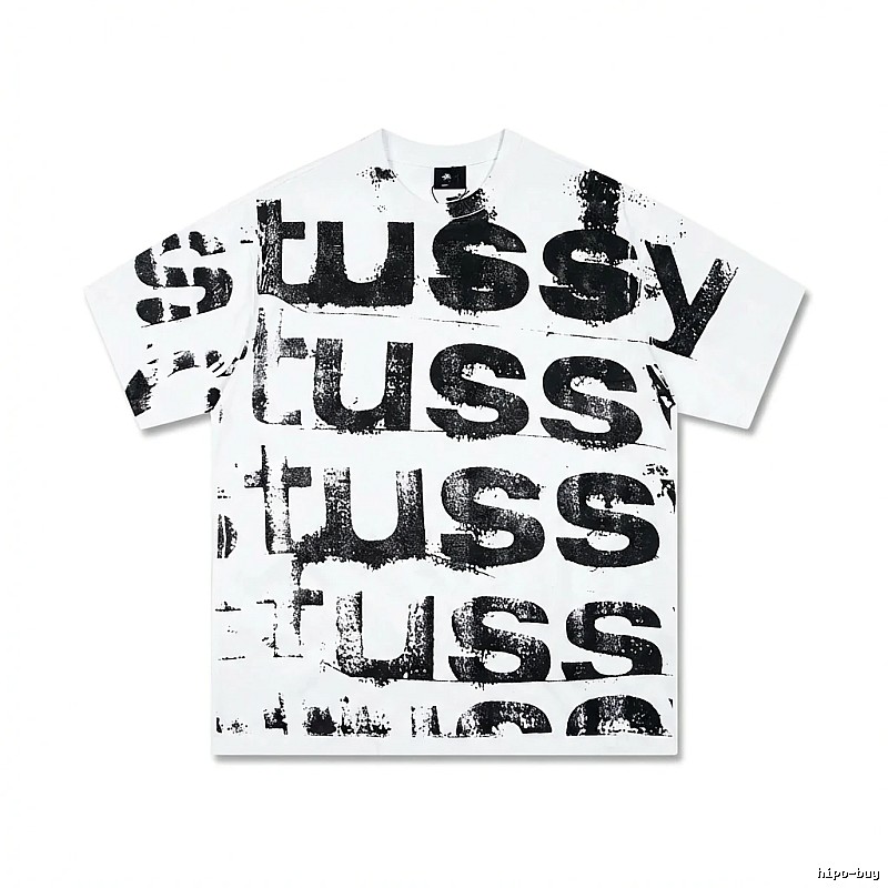 Stussy letter print white T-shirt