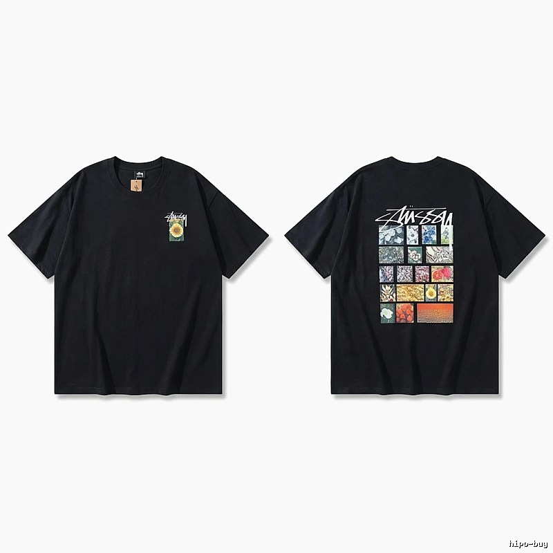 Stussy printed retro style black T-shirt