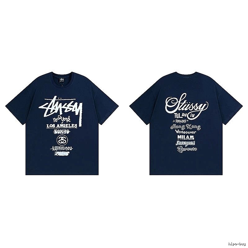 Stussy Simple Logo Finish Spider Graphic T-Shirt Minimal Look