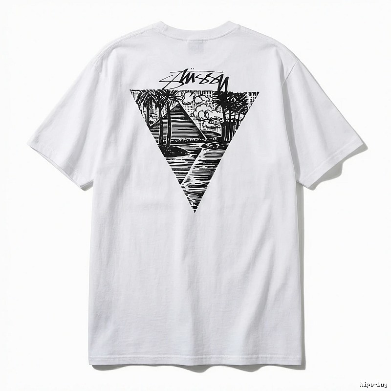 Stussy triangle print white T-shirt