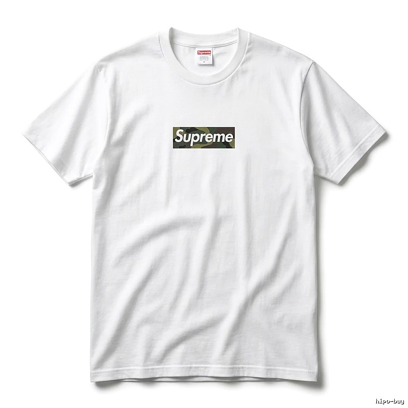 Supreme camouflage-style white T-shirt