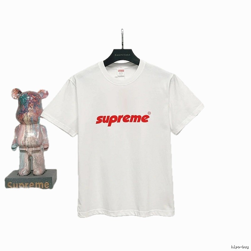 Supreme Classic Logo Street Style White T-shirt