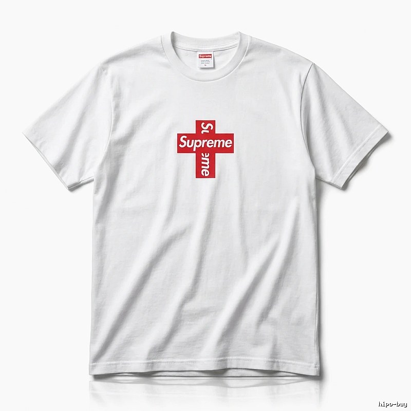 Supreme Cross Trend Brand White T-shirt