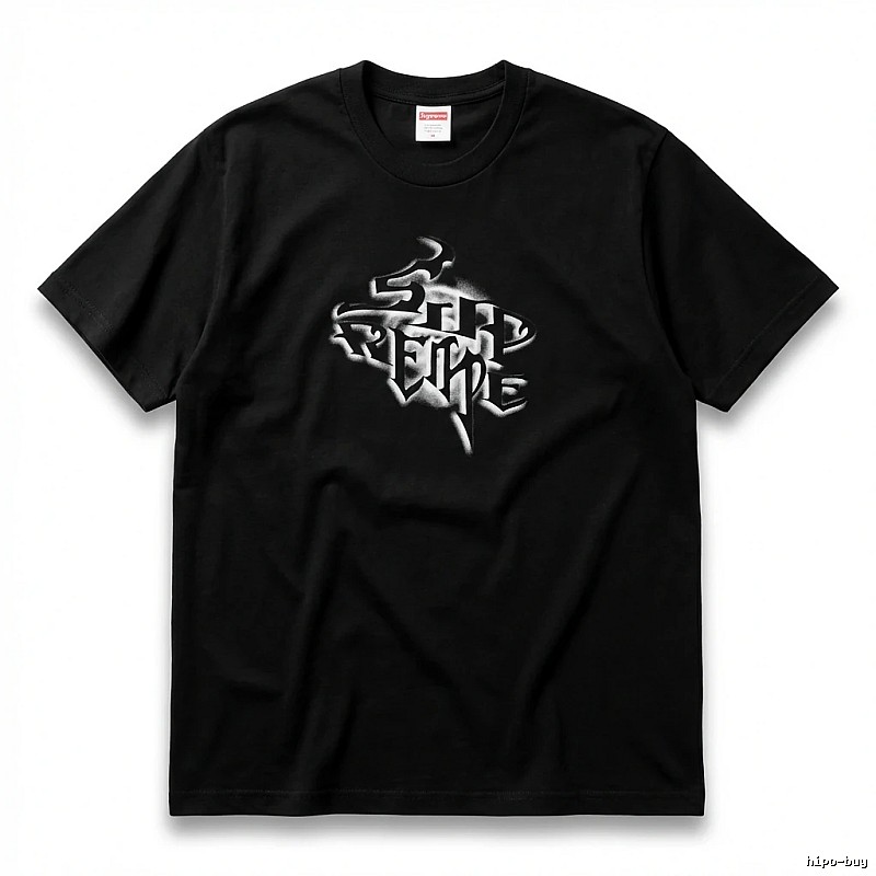 Supreme Flame Wind Black T - Shirt