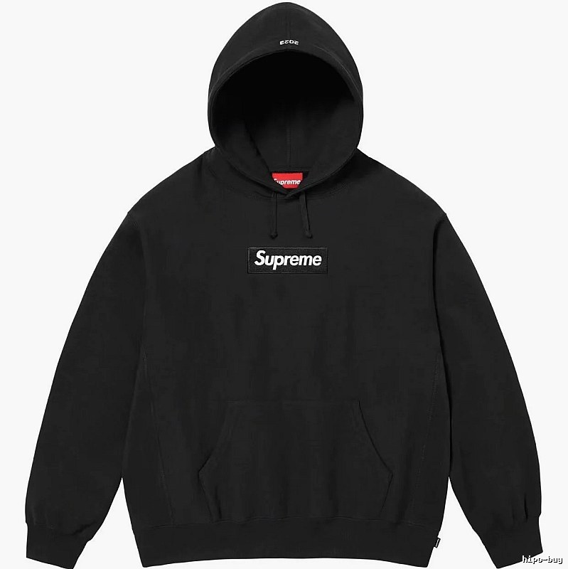 Supreme Logo Detail Logo hoodie Gray Red Oversized with Relaxed Feel