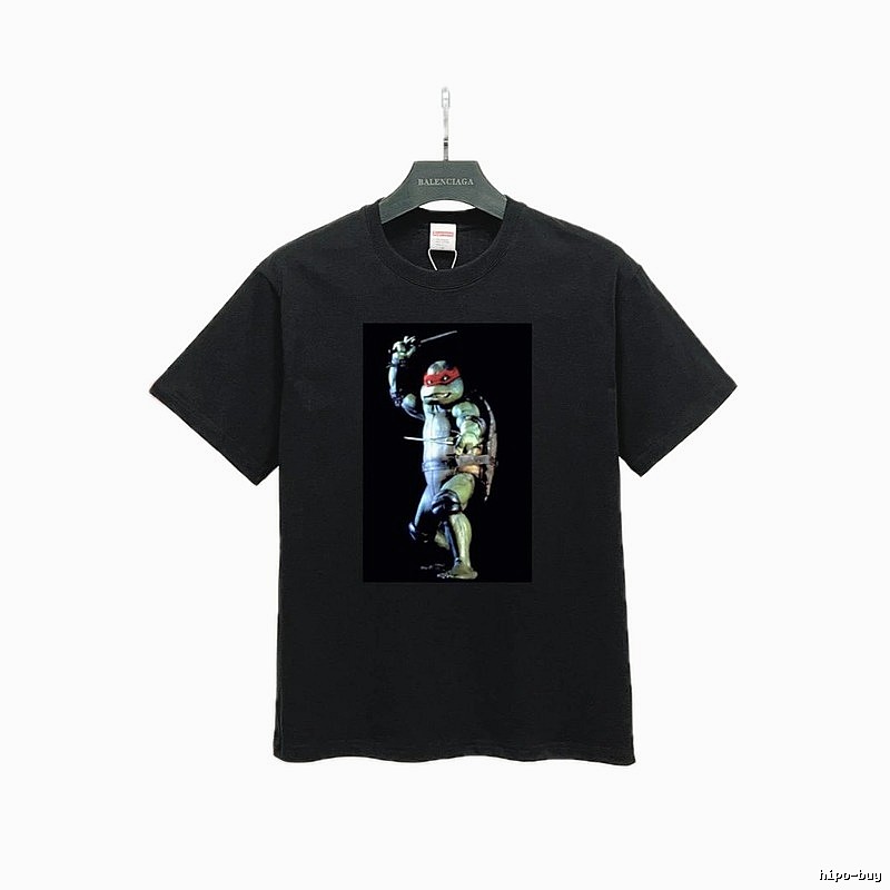 Supreme x Ninja Turtles Co-branded Street Style Black T-Shirt