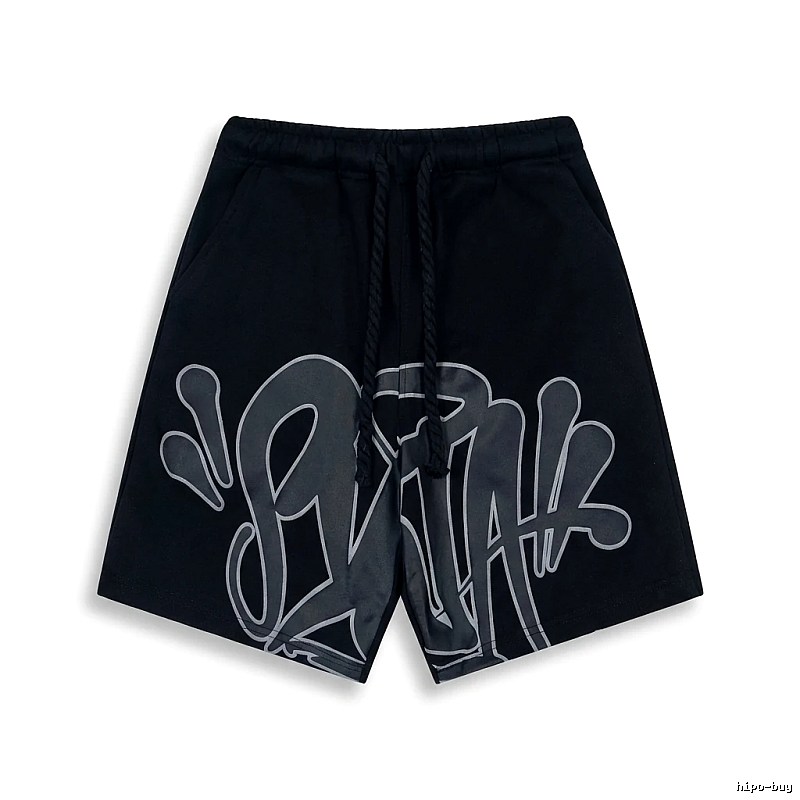 SynaWorld Graffiti-style Black Shorts
