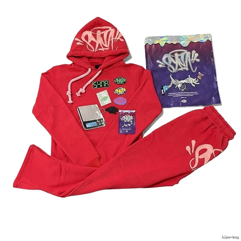 SynaWorld Graffiti Trendy Brand Red Suit