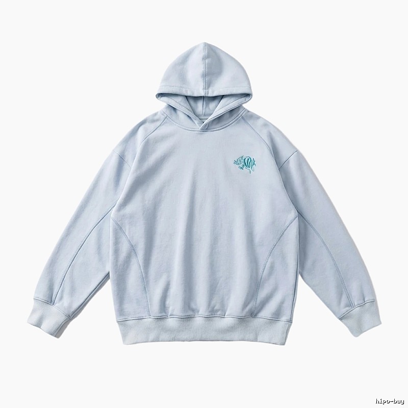 SynaWorld Simple Style Light Blue Hoodie