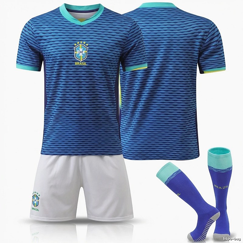The striped blue jersey of the Brazilian team.