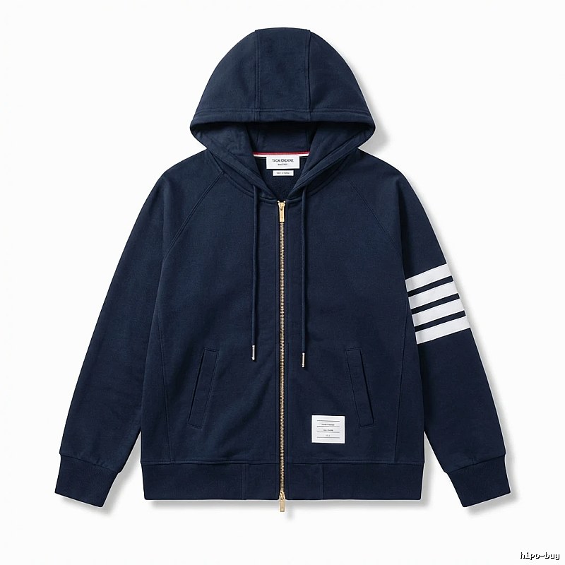 Thom Browne striped casual dark blue sweatshirt